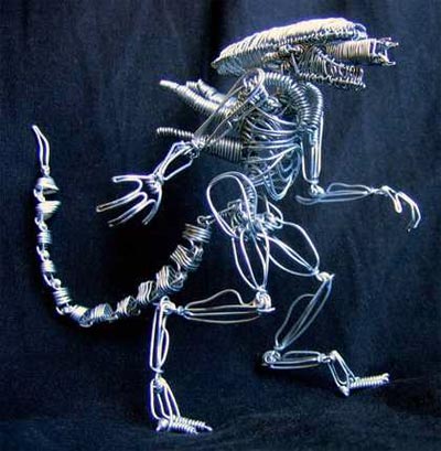 Wire Alien Sculpture By Ludovic Blay
