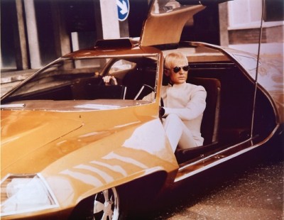 An automobile from the television series UFO which was set in the year 1980. Sadly no car looked this cool in the 80s...