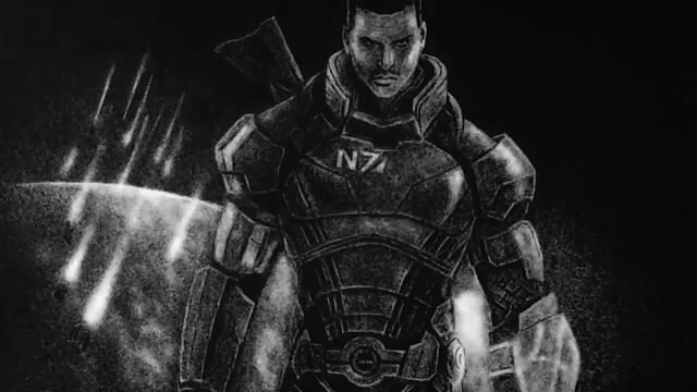 Mass Effect’s Commander Shepard in Salt Art » Fanboy.com